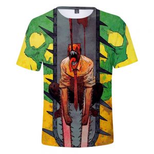 2021 Anime Chainsaw Man 3D Print T shirts Women Men Fashion Summer Short Sleeve T Shirts 3 - Chainsaw Man Shop