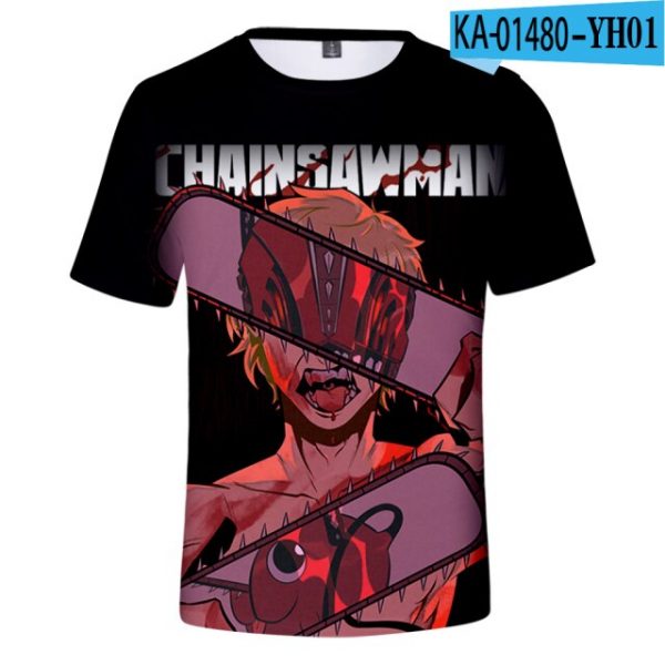 2021 Anime Chainsaw Man 3D Print T shirts Women Men Fashion Summer Short Sleeve T - Chainsaw Man Shop