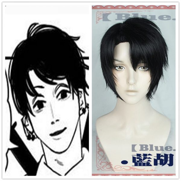 Anime Chainsaw Man Kishibe Cosplay Wig Heat Resistant Synthetic Short Black Wig Hair Hallowen Party Wig - Chainsaw Man Shop