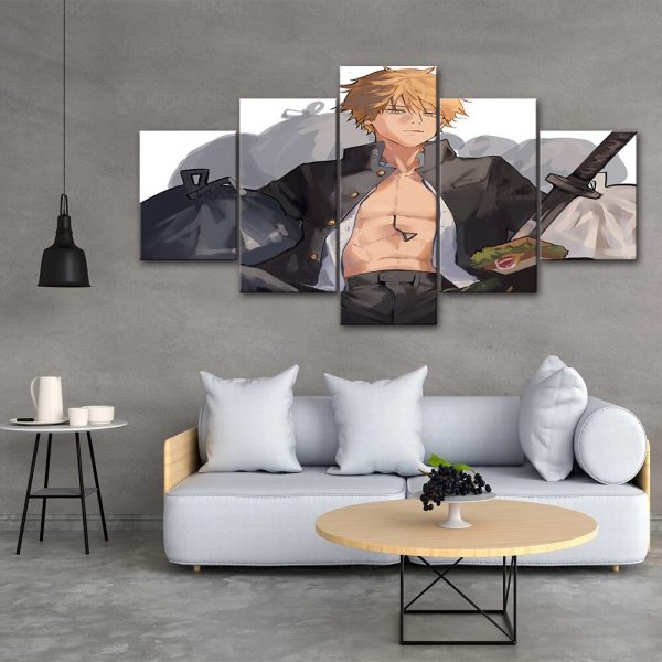 Home Decor Chainsaw Man Canvas Prints Painting Japanese Animation Poster Wall Art Modular Pictures For Bedside 2 - Chainsaw Man Shop