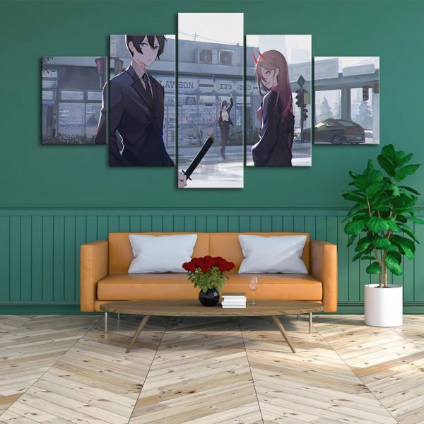 Home Decoration Chainsaw Man Canvas Japan Prints Painting Anime Poster Wall Art Modular Picture For Bedside 3 - Chainsaw Man Shop