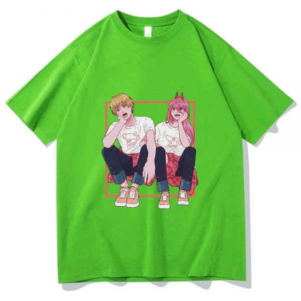 Japan Anime Ayanami Rei Tshirt Manga Chainsaw Man T Shirt Summer Couples Loose T shirt Men 3 - Chainsaw Man Shop