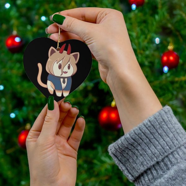 Chainsaw Cats Power - Anime Cat -  Ornament Xmas - Chibi Anime Otaku Gift for him and her Kawaii - Holiday Ornaments V1