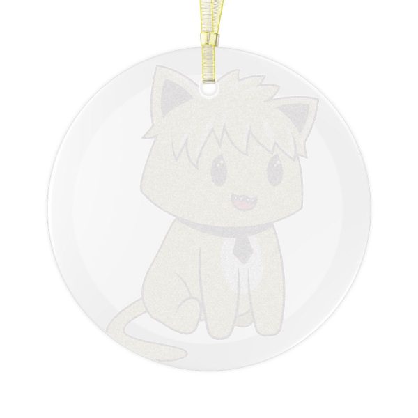 Chainsaw Cats Denji - Anime Cat - Glass Ornament Xmas - Chibi Anime Otaku Gift for him and her Kawaii - Holiday Ornaments V2