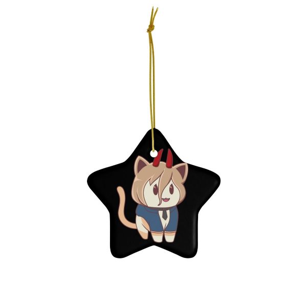 Chainsaw Cats Power - Anime Cat -  Ornament Xmas - Chibi Anime Otaku Gift for him and her Kawaii - Holiday Ornaments V1